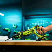 Greenworks 4 Pc Power Tools Combo Kit, PowerAll 24V Brushless Motor, Drill, Impact Driver, Reciprocating Saw, Adjustable Work Light, CK344A1
