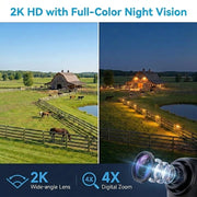 Pelard Outdoor Security Camera, Solar Powered, 4K Ultra HD, 360 Panoramic View, AI Human Detection, Color Night Vision, Two-Way Audio, Real-Time Alerts, IP66 Waterproof