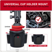 Custom Accessories Tuff Tech Rugged Cradle Cup Mount, Adjustable Base, Extendable Arm to 8 in, 360-Degree Rotating Head, Rubber Padding, Quick Release Button