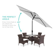 Best Choice SKY6699 10ft Outdoor Steel Market Patio Umbrella w/Crank, Tilt Push Button, 6 Ribs, Fog Gray