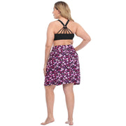 HDE Womens Plus Size Active Skort with Built-In Bike Shorts, Floral Print, Elastic Waist, Quick-Dry, Mini Length, HDE-57290