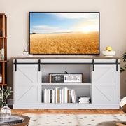 Homall MY-TS 58'' TV Stand for TVs up to 65'', Storage Cabinet with Sliding Barn Door, Entertainment Center, White