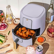 Made By Gather 29023 Beautiful 3 Qt Digital Air Fryer with TurboCrisp Technology, EverGood Ceramic Nonstick Coating, White, 1200W
