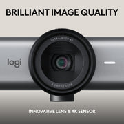 Logitech MX Brio 705 Webcam, 4K Ultra HD, AI-Powered Image Enhancement, Dual Microphones, USB-C, Graphite, 960-001529