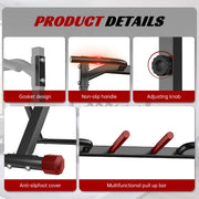 Primy Foldable Power Tower, 350 lb Capacity, Alloy Steel Frame, Adjustable Height Pull Up Bar, Free-Standing Dip Station, Black