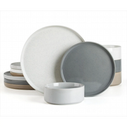 Famiware 12 Pieces Plates and Bowls Dinnerware Set