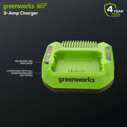 Greenworks 1807702 60V 3 Amp UltraPower Battery Charger