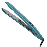 Bio Ionic 10X Styling Iron Flat Iron with Sonic Vibrating Plates, Curved 1-Inch Ceramic, Ion Generating Mineral Complex, Teal Tides Limited Edition, Z-10XFI-1.0-TT-AZ