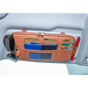 JUNSICE Car Sun Visor Organizer Auto Interior Accessories, Brown - Easy to Install