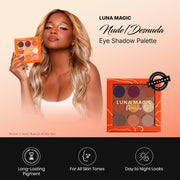 Luna Magic Desnuda Nude Eyeshadow Palette, 9 Ultra-Blendable Matte and Shimmer Shades, Travel Size