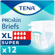 TENA ProSkin Unisex Incontinence Adult Diapers, Super Absorbency, Extra Large, 12 Count, 68011