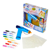 Crayola Marker Airbrush Kit, Battery-Powered Sprayer with 8 Washable Markers and 5 Reusable Stencils, Creative Art Set for Kids Ages 6+