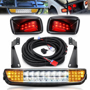 Partiue LED Golf Cart Light Kit for EZGO TXT 1996-2013, 12V Headlight Bar with Left and Right Taillights, Wiring Harness Included, Fits Gas and Electric Models