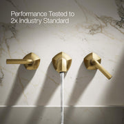 Kohler Occasion Wall-Mount Bathroom Sink Faucet Lever Handle Trim, Vibrant Brushed Moderne Brass, T27013-4-2MB