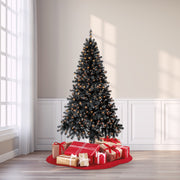 Holiday Time Madison Pine Black Artificial Christmas Tree, 6.5 ft, Pre-Lit with 250 Warm White LED Lights, SureBright Technology, 600 Hinged Branch Tips, Metal Stand