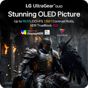 LG UltraGear 27-Inch QHD OLED Gaming Monitor, 240Hz Refresh Rate, 0.03ms Response Time, NVIDIA G-SYNC Compatible, AMD FreeSync Premium Pro, DisplayHDR True Black 400, Adjustable Stand, Black
