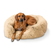 Best Friends by Sheri Shag Lounge Bed Calming Faux Fur Dog Bed, Taupe, Large 36