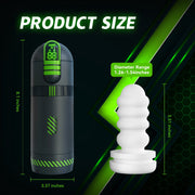 Heating Automatic Male Masturbator Cup, 9 Vibrating Modes, 5 Thrusting Modes, 42 Heating Function, Gray/Green