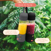 Beautiful by Drew Barrymore 19406 Portable To-Go Blender 2.0, 70W Motor, 16 oz BPA-Free Tritan Jar, Oyster Gray