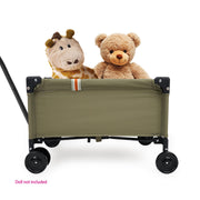 509 Little Wagon Folding Pull-Along Cart with Adjustable Handle, Durable Canvas-Metal Frame, Khaki