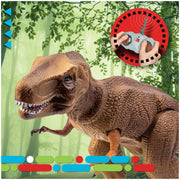 Discovery Kids Remote Control T Rex Dinosaur Electronic Toy with Walking Legs, Roaring Sounds, Chomping Mouth, Realistic Brown Plastic, Ages 6 and Up