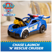 Spin Master Paw Patrol Launch N Rescue Cruiser Toy Vehicle with Chase Figure, Light and Sound Effects, Hidden Net Launcher, Multicolor, 11 in, 6074962