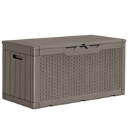 Homall 100 Gallon Outdoor Box Deck Plastic Resin Storage Box, Brown