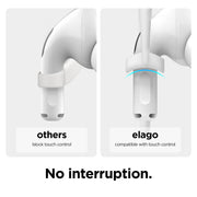 Elago AirPods Pro Ear Hooks, Compatible with AirPods 1 2 3 4 and AirPods Pro 1 2 3, White, Ergonomic Anti-Slip Design
