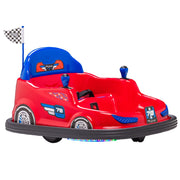 Flybar Kid Trax 6V Bumper Car Ride-On Toy, Red, 360 Spin, LED Lights, Soft Foam Bumpers, Safety Seat Belt