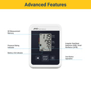 A&D Medical UA-660 One Touch Blood Pressure Monitor, Wide Range Cuff 8.6-16.5 in, Digital LCD Display, Battery Powered, Includes Travel Bag
