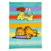 Garfield Kids Plush Blanket, Teal Blue Orange Print, Twin/Full Size 62x90 in, Polyester Microfiber, AB518J