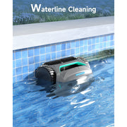 WYBOT C2 Cordless Robotic Pool Cleaner, Dual Filtration, Brushless Triple-Motor, Smart Navigation, App Scheduling, 2152 Sq.ft Coverage, Gray & Green