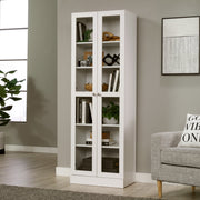 Mainstays 447192 Glass Door Bookcase, White Finish, Adjustable Shelves