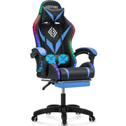 LXingStore HOFFREE Gaming Chair with Massage and LED RGB Lights