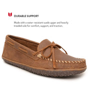 Minnetonka Tie Thread Slippers for Men - Brown Ruff - 10M
