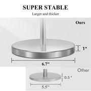 PHANCIR Freestanding Toilet Paper Holder with Top Storage Shelf, Stainless Steel, Silver