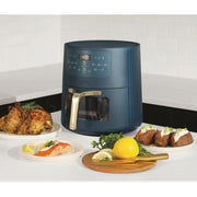 Thyme & Table TT1627R 6QT Air Fryer, with ThymeCrisp and Ceramic-Coated Nonstick Basket, Atlantic Blue