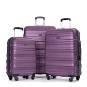 Tripcomp TR23066 Hardside Luggage Set 3-Piece Set, Dark Purple