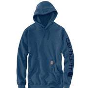 Carhartt Loose-Fit Midweight Logo Hoodie for Men - Deep Ocean Heather - L