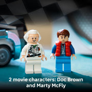 LEGO Speed Champions Time Machine from Back to the Future, Dual Build Modes, 357 Pieces, Includes Doc Brown and Marty McFly Minifigures, Ages 9+, Model 77256