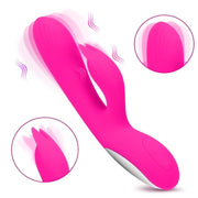 Dual Vibrating Massager, Cordless Vibrator Silicone with 10
