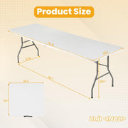 PayLessHere 6 Foot Folding Camping Table, Heavy-Duty White Polyethylene Top, Powder-Coated Steel Frame, 500 lb Capacity, Portable with Carry Handle