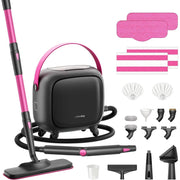 Schenley 21-in-1 Household Steam Cleaner, High-Pressure 1500W Steamer with 45.5 fl oz Water Tank, Fast 8-Minute Heat-Up, Portable Multi-Purpose Cleaner, Magenta & Noble Gray, SLFCSC084