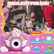XL-830 12MP Funny Children's Camera - Unicorn, 64G SD Card Included