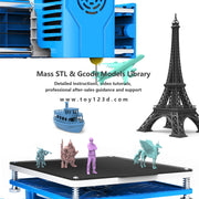 Shieny K9 3D Printer for Kids, 100x100x100mm Print Size, Removable Platform, One-Key Printing, PLA Filament Included, Blue