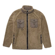 Salty Crew Swellter Sherpa Fleece Jacket for Men, Midweight High-Pile Fleece, Mushroom, Large