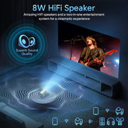 Akagear AK500 Projector, Native 1080P with 4K Support, 330 ANSI Lumens, 200in Screen, Dual-Band 5G WiFi, Bluetooth 5.2, Auto Focus, Keystone Correction, 180 Rotatable Stand, Stereo Speaker