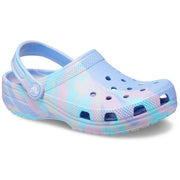 Crocs Kids Classic Marbled Tie Dye Clog, Moon Jelly Multi, Lightweight Waterproof Breathable, 1 Little Kid, 207002