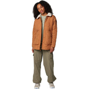 Columbia Womens Birchwood II Quilted Lightweight Jacket, Sherpa Lined, Omni-Shield Repellency, Drawcord Adjustable Waist, Fig, Large, 2086491-609