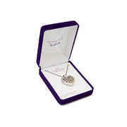 Jacmel Jewelry Two-Toned Mom Locket Pendant with Filigree Heart Design, Stainless Steel, 20 in Rope Chain